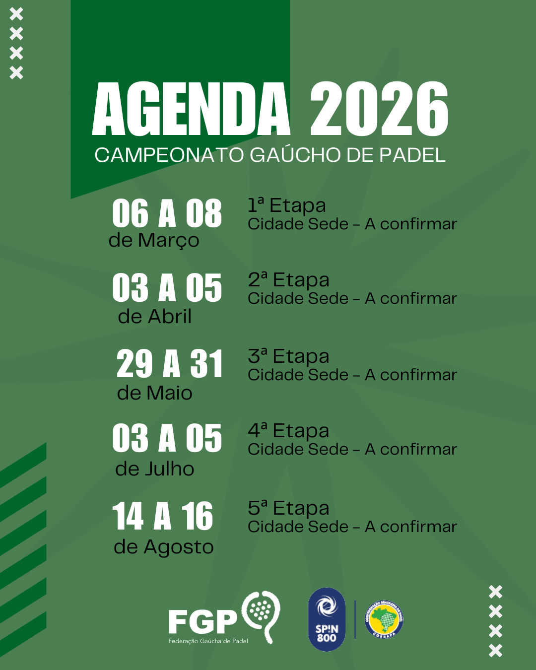 Agenda Campeonato Gaúcho de Padel 2026